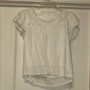 White Eyelet Lace Women's Top